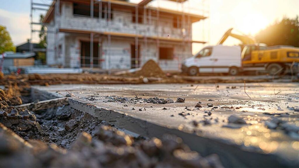 Gjuta betongplatta och anlägga husgrund